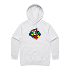 Game Cube - Womens Hoodie White Marle Womens Hoodie Games Printed In Australia