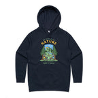Be One With Nature, Skeletons - Womens Hoodie Navy Womens Hoodie Printed In Australia