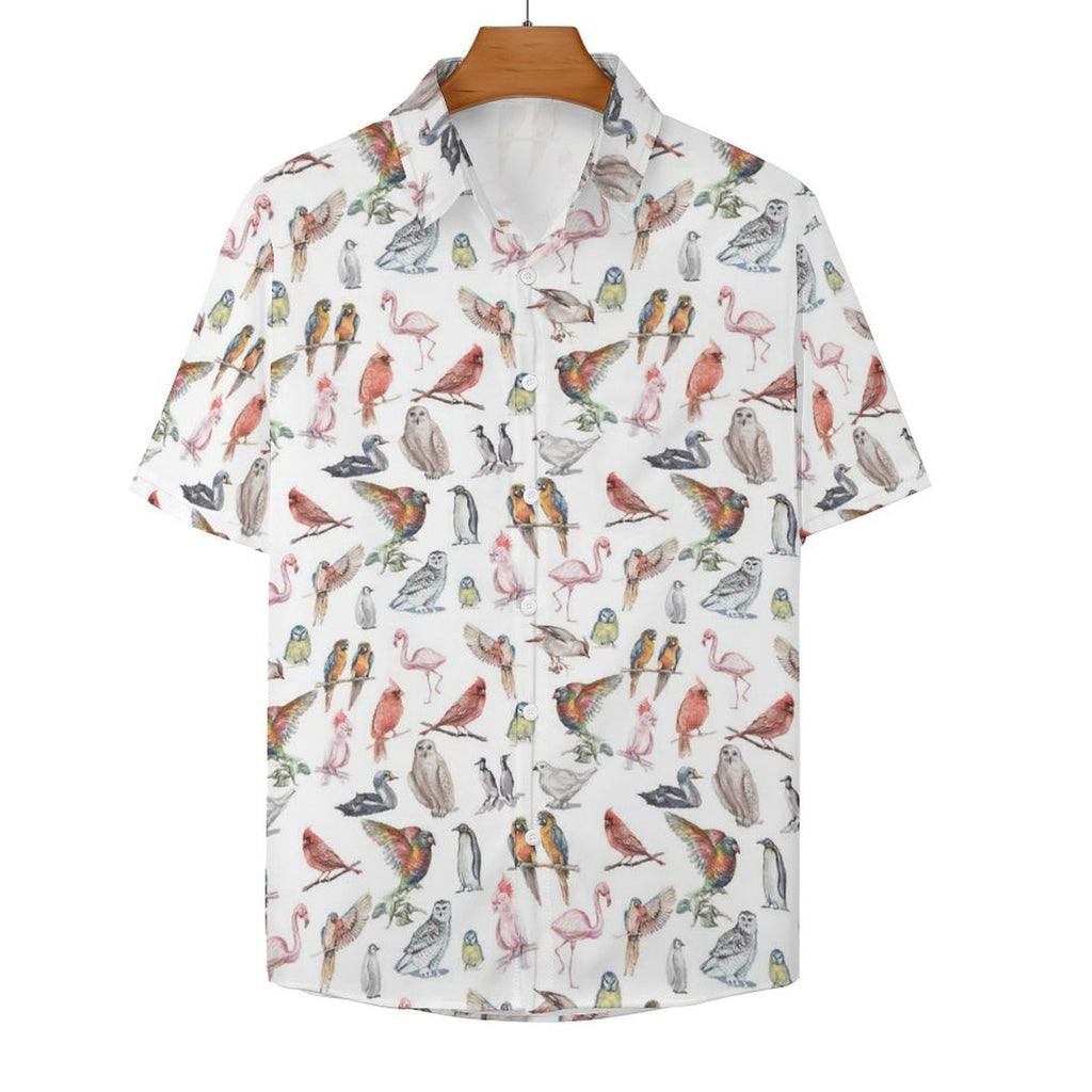 Birds Of A Feather Women's Collared Pocketless Short Sleeve Shirt