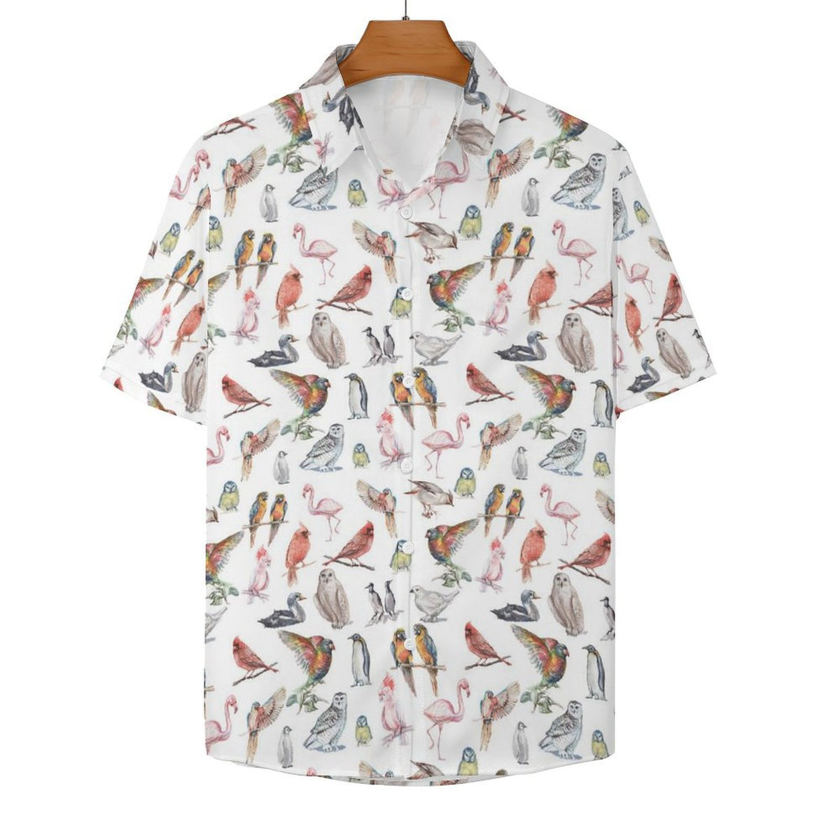 Birds Of A Feather Women's Collared Pocketless Short Sleeve Shirt