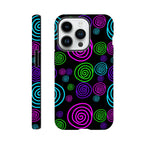 Bright Spirals - Apple iPhone Tough case iPhone 14 Pro iPhone Tough Case Globally Fulfilled