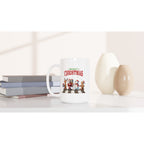 Fab Four, Merry Christmas - White 15oz Ceramic Mug Christmas 15oz Mug Christmas Globally Fulfilled