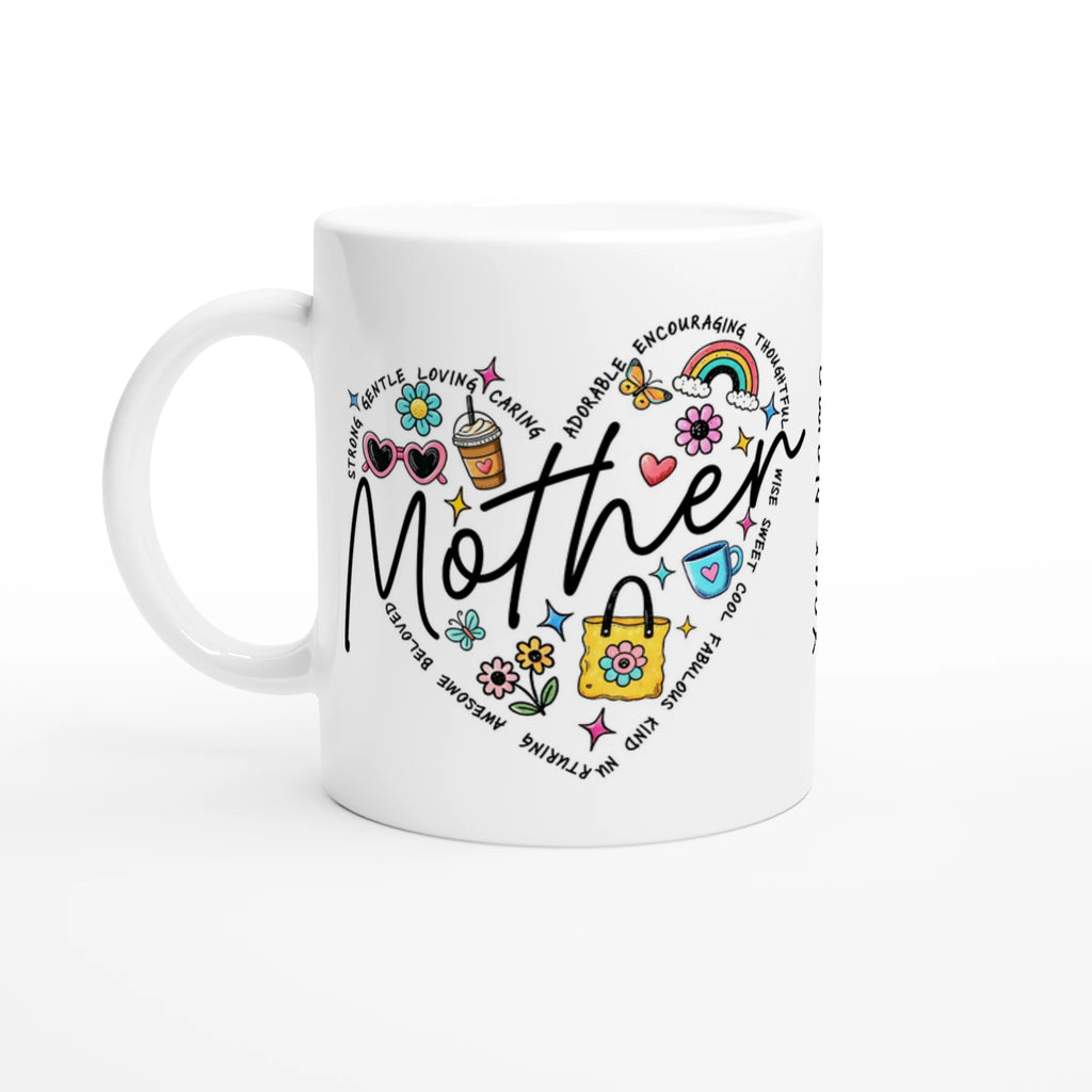 Personalised - Mother Heart Mug - 11oz Ceramic Mug Personalised 11oz Mug customise Globally Fulfilled Mum personalise