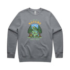 Be One With Nature - AS Colour Stencil Crew Sweatshirt Gravel Sweatshirt Printed In Australia