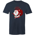 Ho Ho Holidays, Santa, Christmas - Mens T-Shirt Navy Mens Christmas T-shirt Christmas Printed In Australia