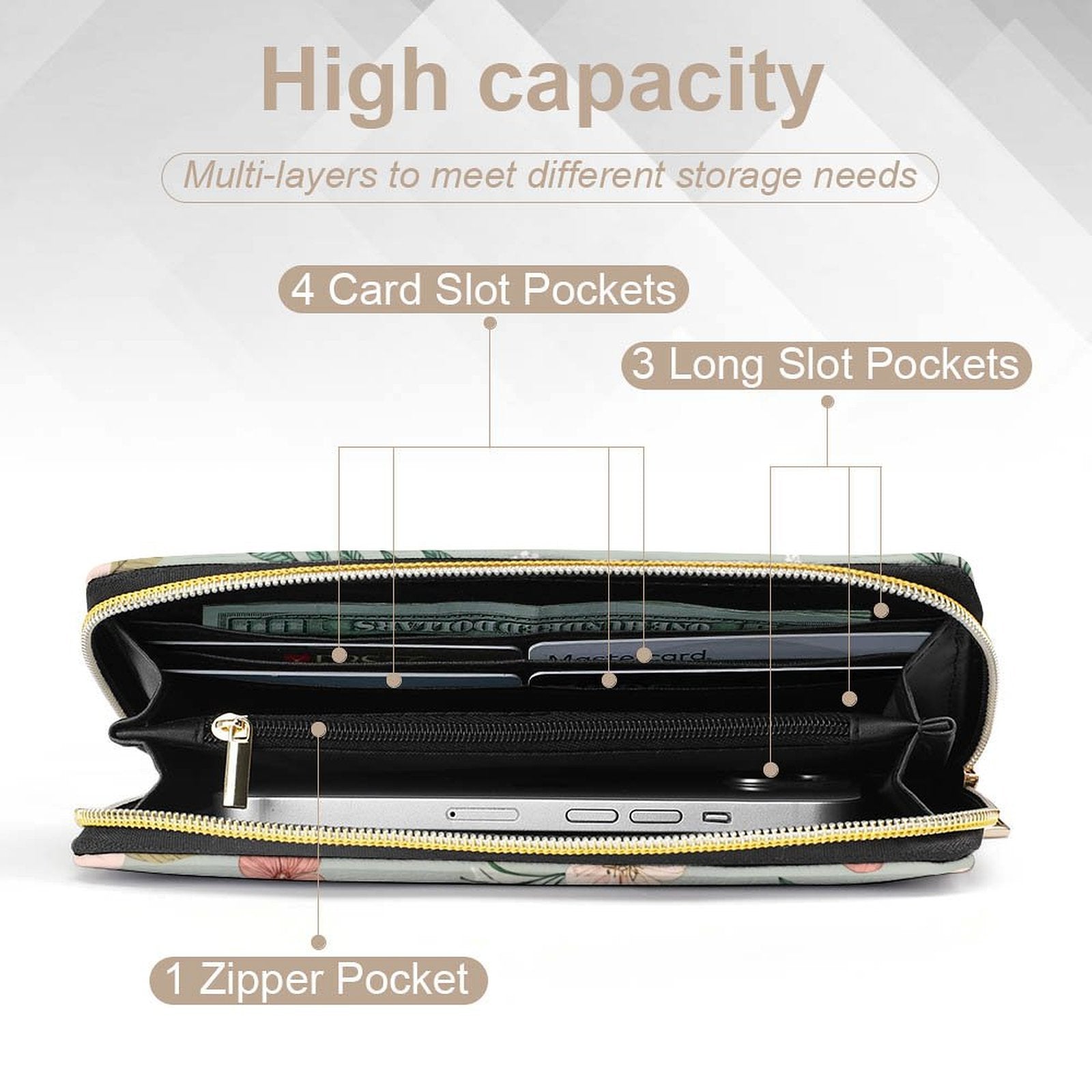 Books And Flowers -  PU Leather Wallet