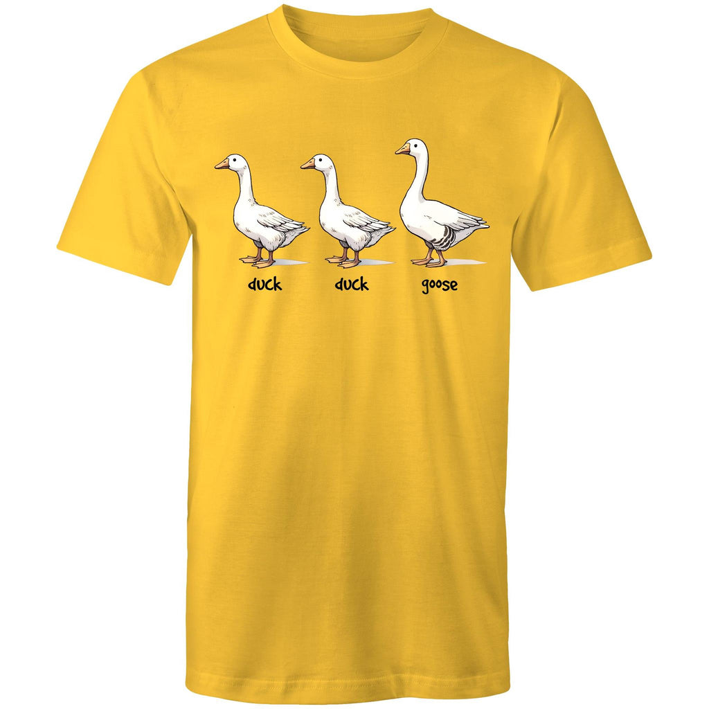 Duck Duck Goose - Mens T-Shirt Yellow Mens T-shirt animal Games Printed In Australia