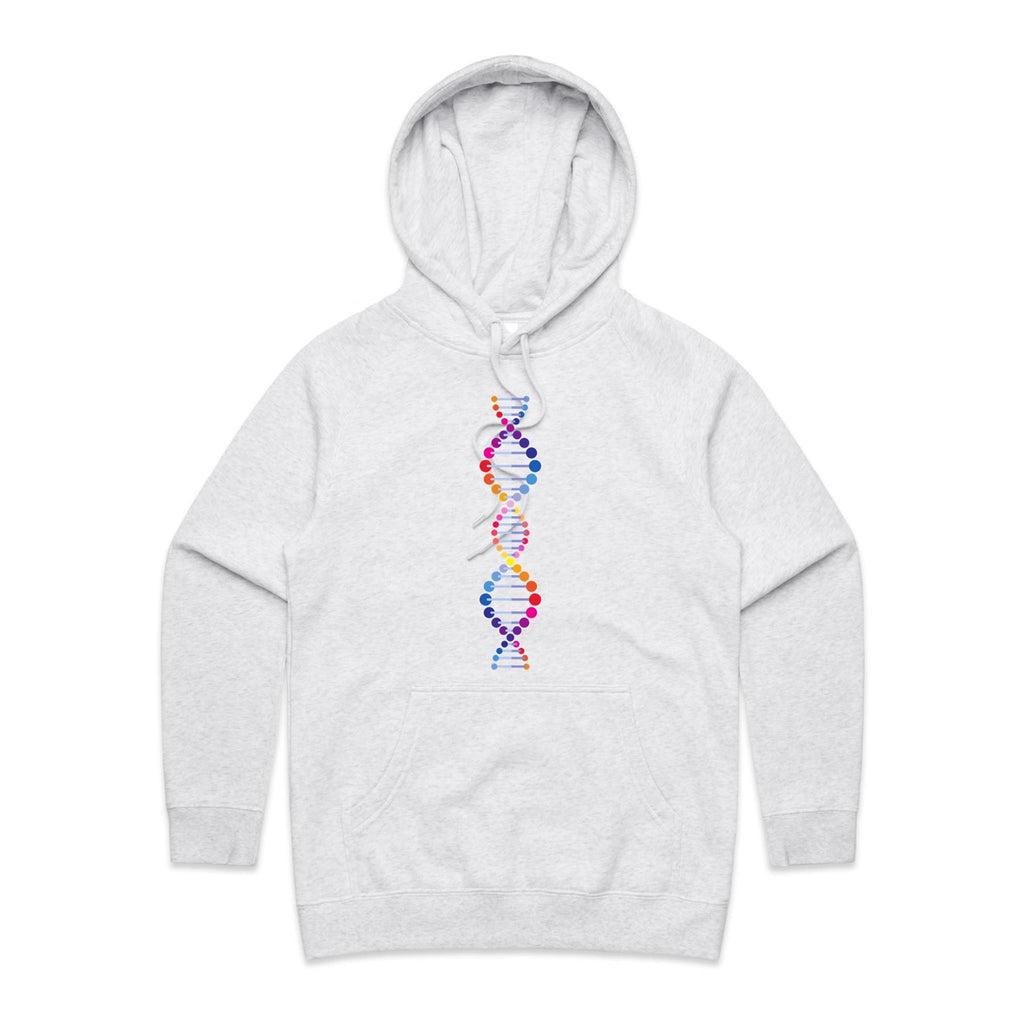 DNA - Womens Hoodie White Marle Womens Hoodie Printed In Australia Science