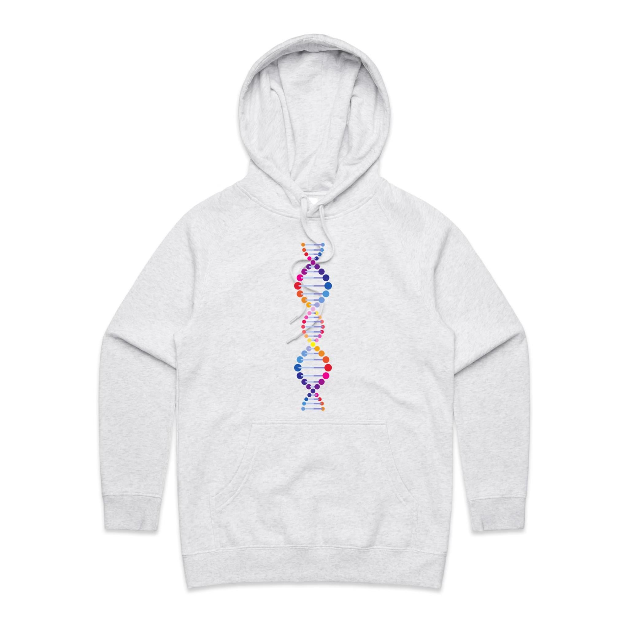 DNA - Womens Hoodie White Marle Womens Hoodie Printed In Australia Science