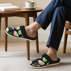 Happy Sushi Men's Fur Trim Thick-Sole Indoor Slippers Men's Fur Trimmed Slippers Food Printed Offshore
