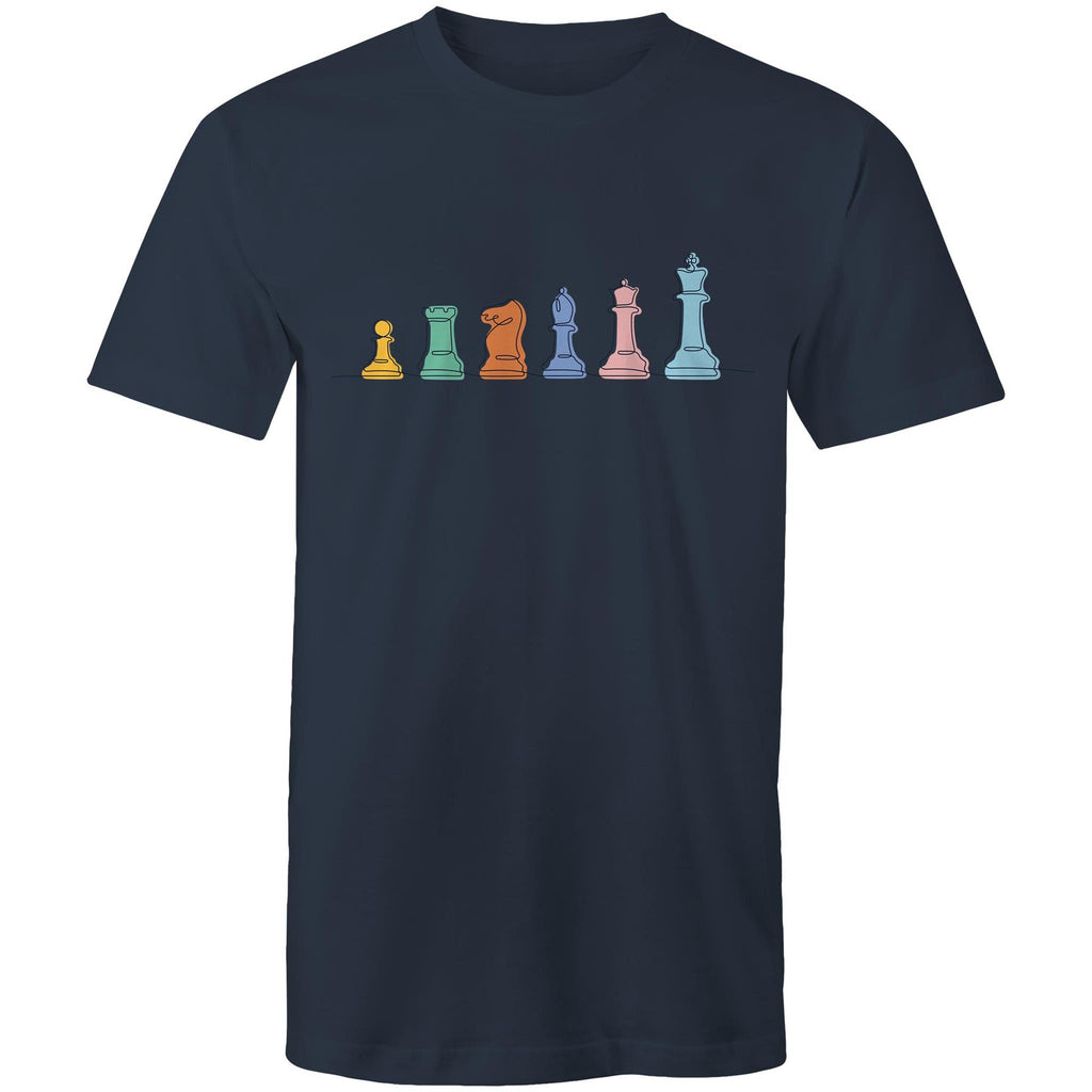 Chess - Mens T-Shirt Navy Mens T-shirt Chess Games Printed In Australia