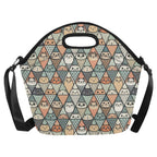 Diamond Cat Pattern Neoprene Lunch Bag/Large (Model 1669) Neoprene Lunch Bag animal Printed Offshore
