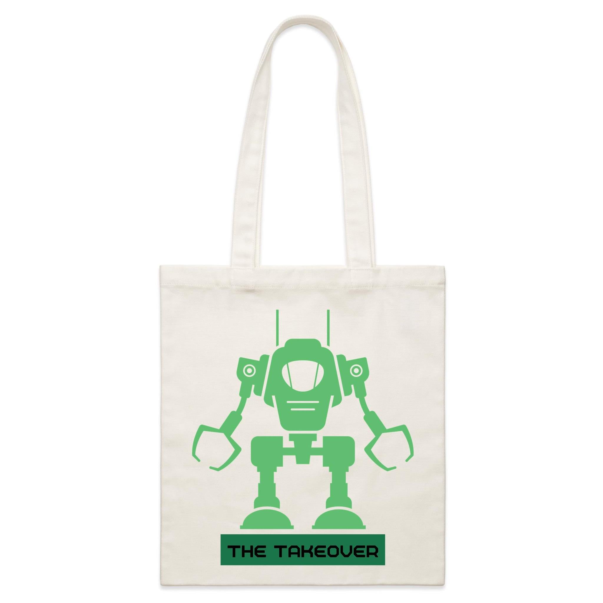 The Robot Takeover - Parcel Canvas Tote Bag Default Title Small Tote Bag Printed In Australia Sci Fi