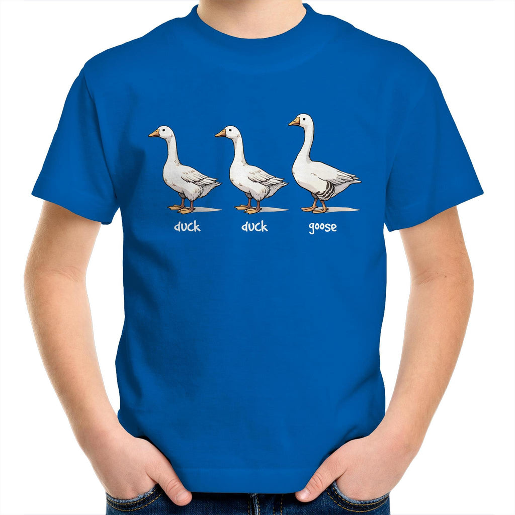 Duck Duck Goose - Kids Youth T-Shirt Bright Royal Kids Youth T-shirt animal Games Printed In Australia