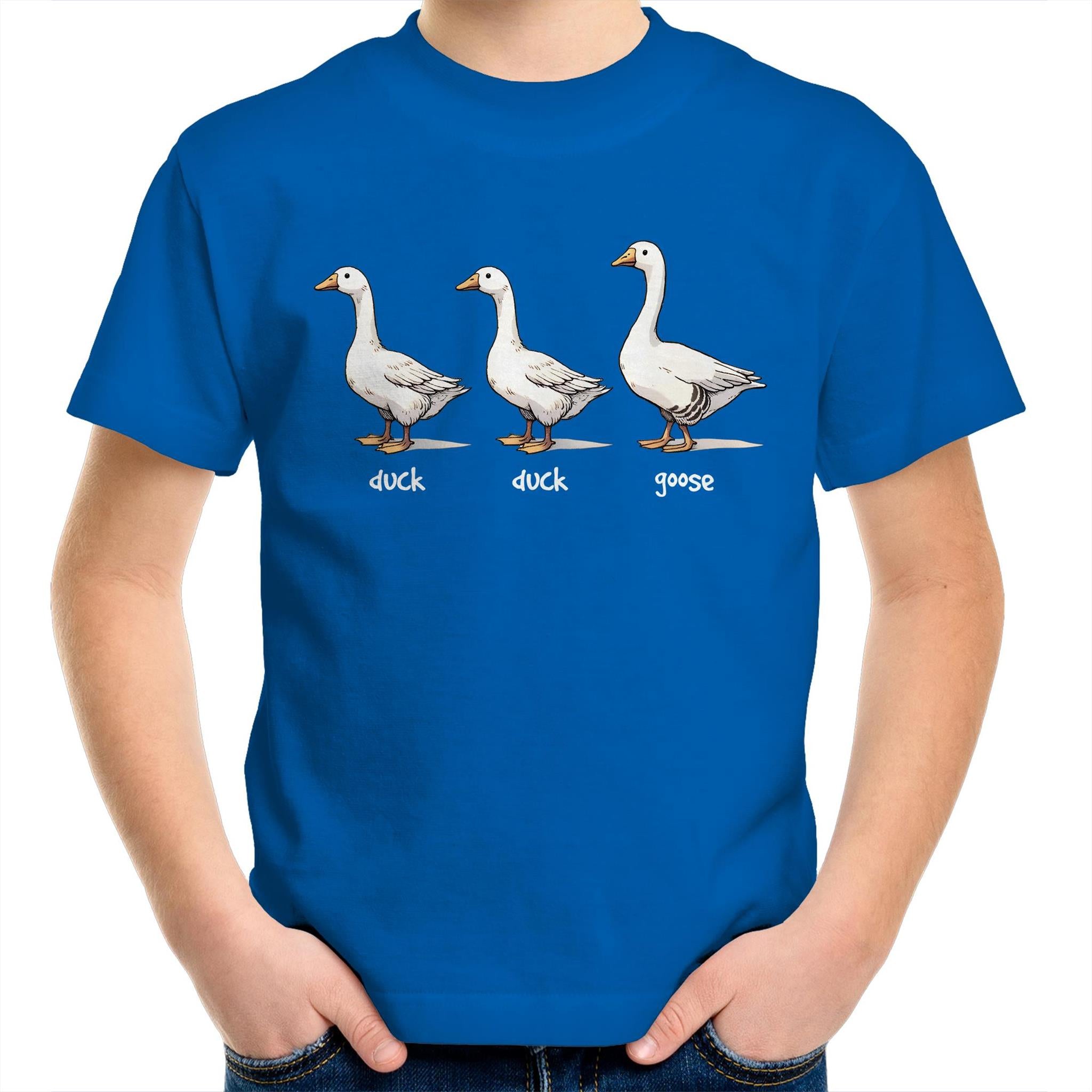Duck Duck Goose - Kids Youth T-Shirt Bright Royal Kids Youth T-shirt animal Games Printed In Australia