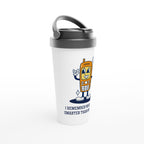 I Remember When I Was Smarter Than My Phone - White 15oz Stainless Steel Travel Mug Travel Mug Funny Globally Fulfilled Retro tech