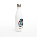 Personalise - Coolest Dad Ever - White 17oz Stainless Steel Water Bottle Personalised Water Bottle customise Dad Globally Fulfilled personalise