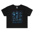 Maybe Coffee Is Addicted To Me Women's AS Colour Crop Tee Black Coffee Printed In Australia