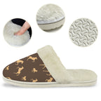 Horses Men's Fur Trim Thick-Sole Indoor Slippers Men's Fur Trimmed Slippers animal Printed Offshore