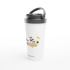 Personalised - Best Mum In The World - White 15oz Stainless Steel Travel Mug Personalised Travel Mug coffee Globally Fulfilled love