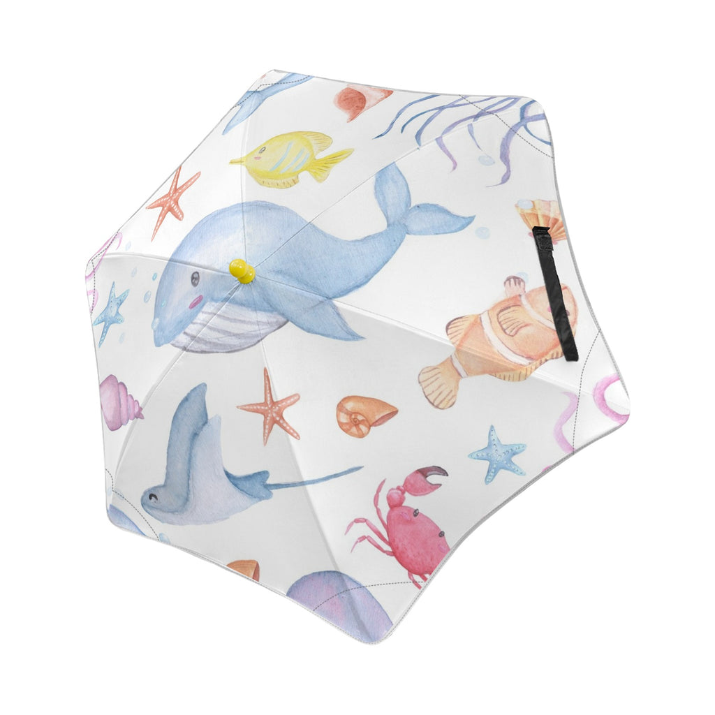 Under The Sea Kids Safe Round Corner Umbrella One Size Kids Safe Round Corner Umbrella animal Ocean Printed Offshore