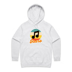 Retro Music - Womens Hoodie White Marle Womens Hoodie Music Printed In Australia Retro