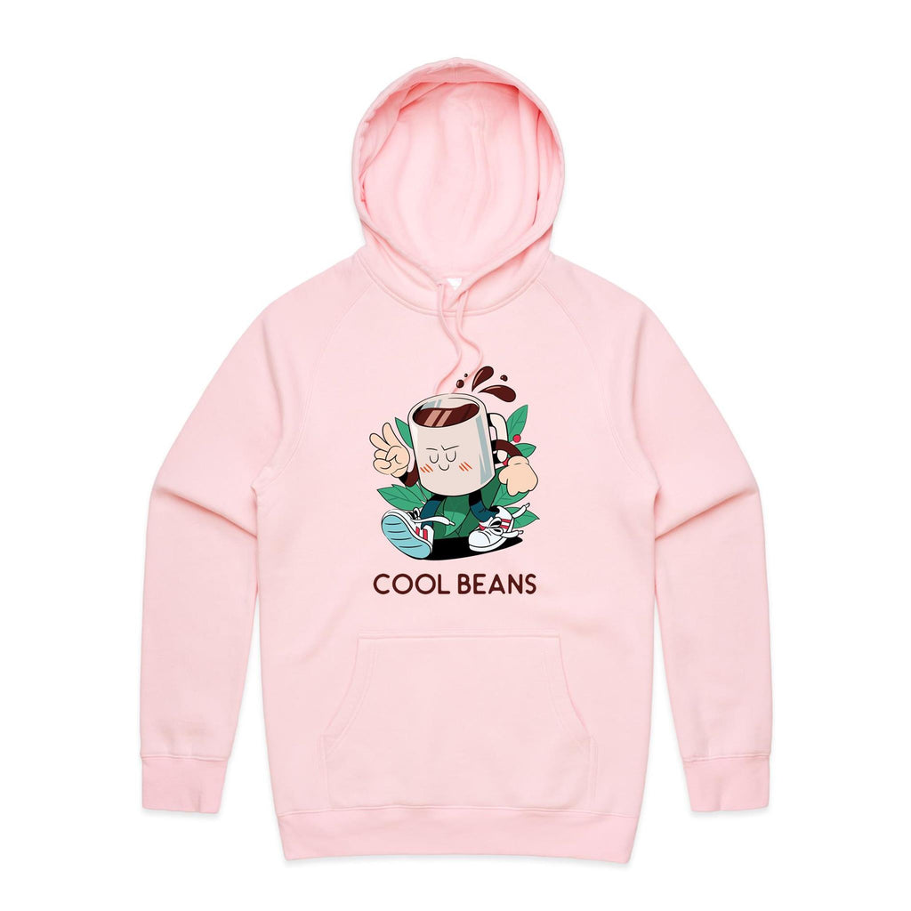 Cool Beans, Coffee - Mens Hoodie Pink Mens Hoodie Coffee Printed In Australia