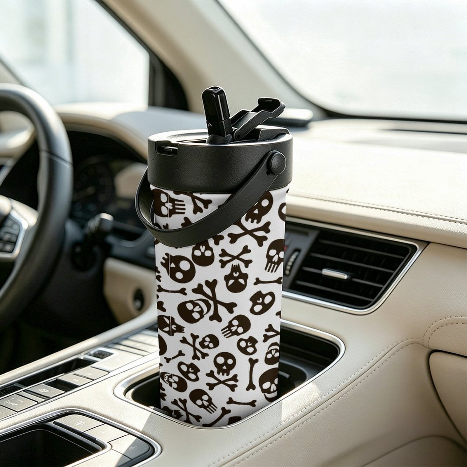 Skull And Crossbones 20oz Tea Tumbler with Carry Handle