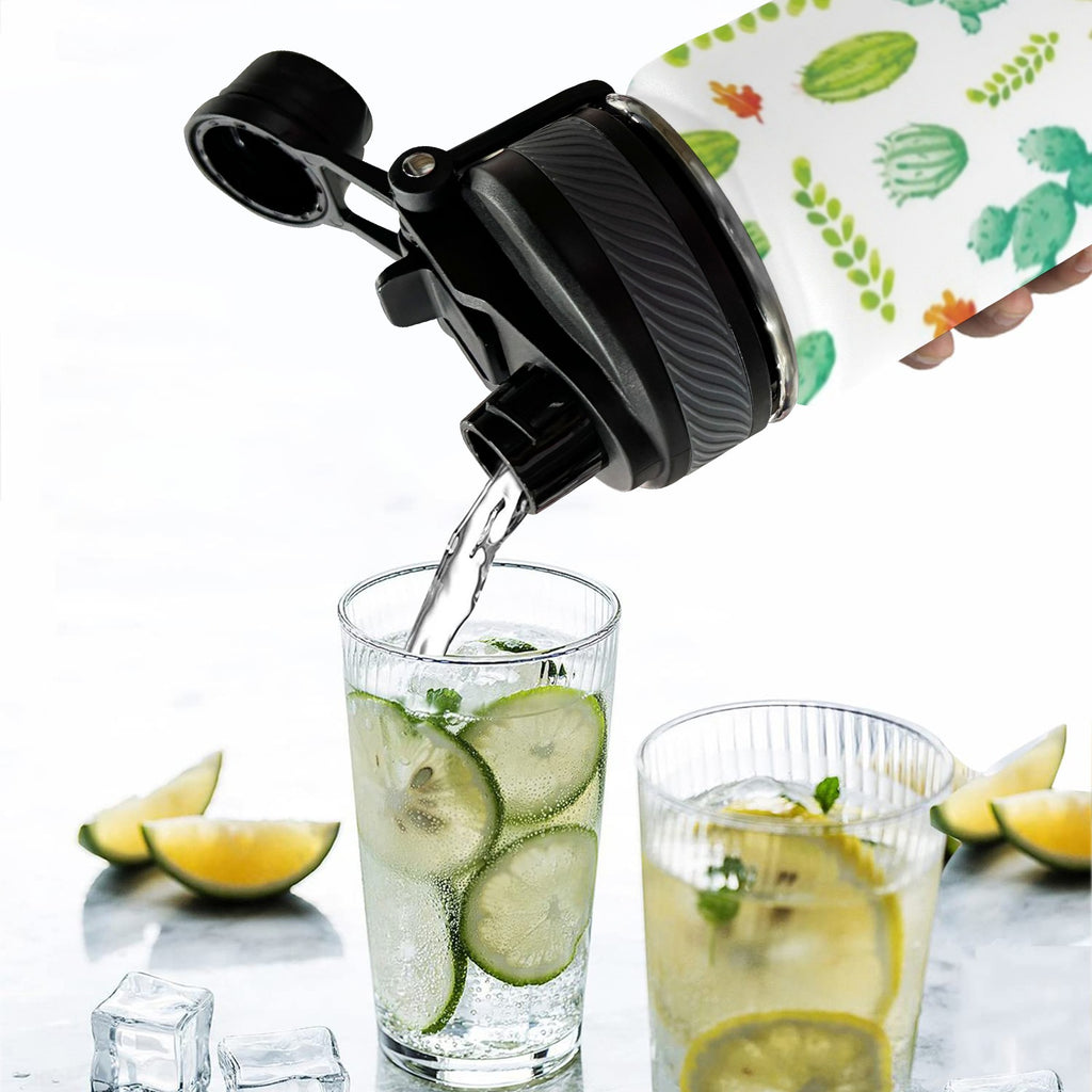 Cactus Plants - Insulated Water Bottle with Dual-Use Lid (18oz) Insulated Water Bottle with Dual-Use Lid (18oz) Plants Printed Offshore