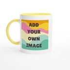 Personalised - Add Your Own Image - White 11oz Ceramic Mug with Colour Inside Ceramic Yellow Personalised 11oz Mug Customise Globally Fulfilled Personalise