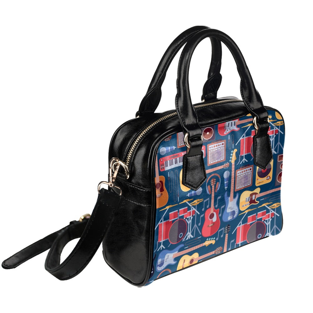Music Instruments Blue - Shoulder Handbag (Model 1634) Shoulder Handbags (1634)