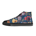 Music Instruments Blue Women's High Top Canvas Shoes US12 Womens Classic High Top Shoes Printed Offshore
