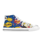 Blue Comic Book - Men's High Top Canvas Shoes