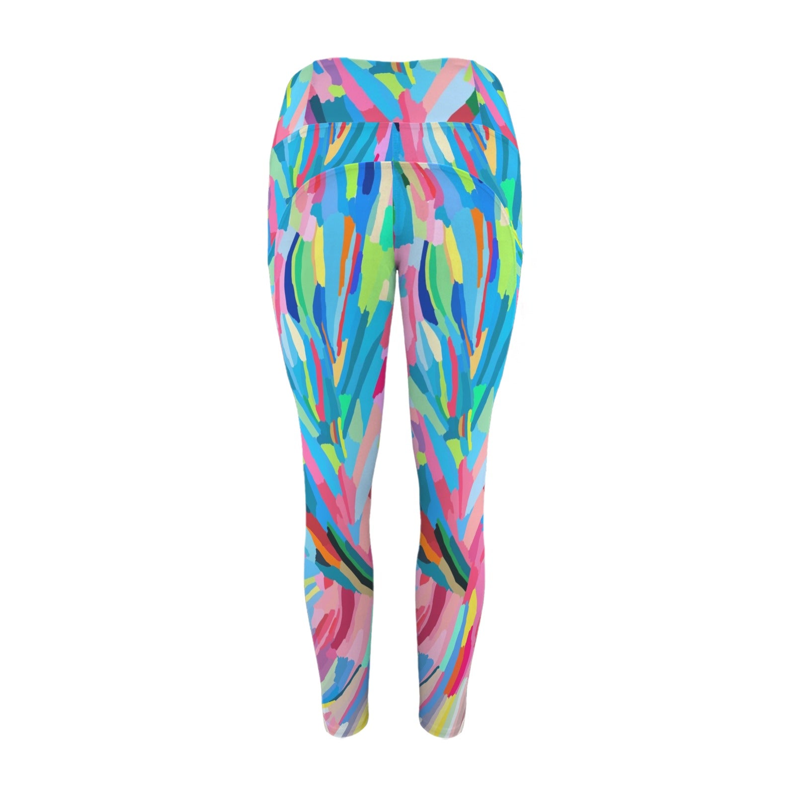Brushstrokes - Women's High Waist Pockets Yoga Leggings