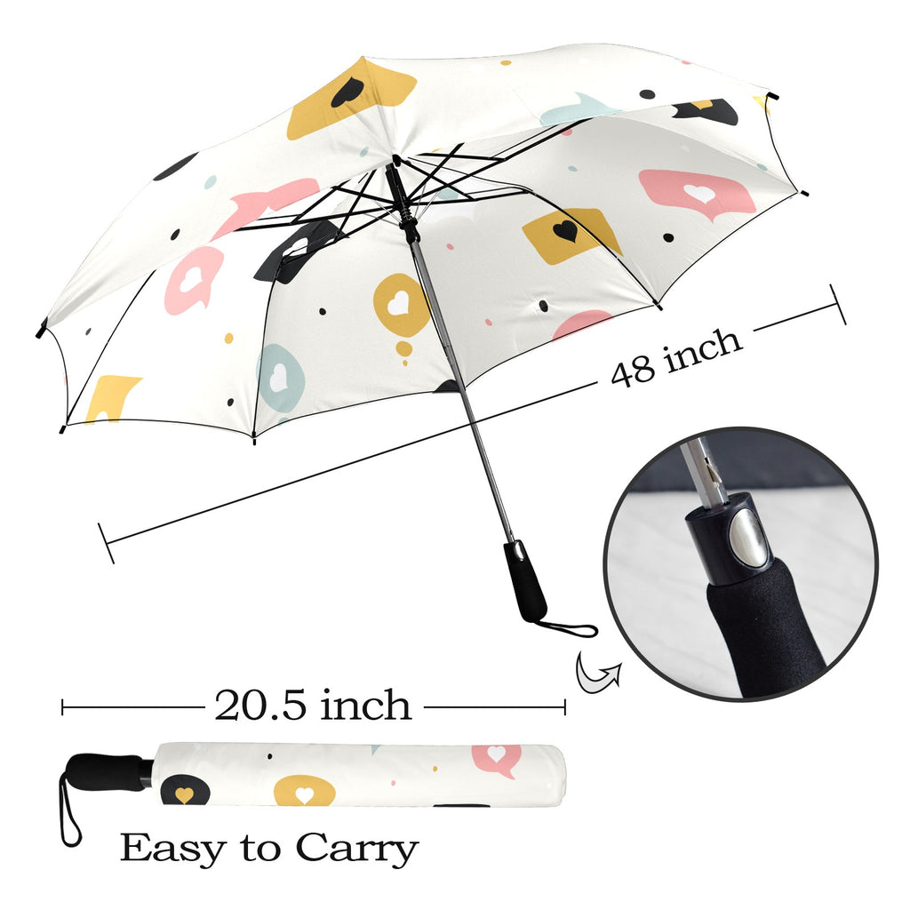 Love Message - Semi-Automatic Foldable Umbrella (Model U12) Semi-Automatic Foldable Umbrella (U12)