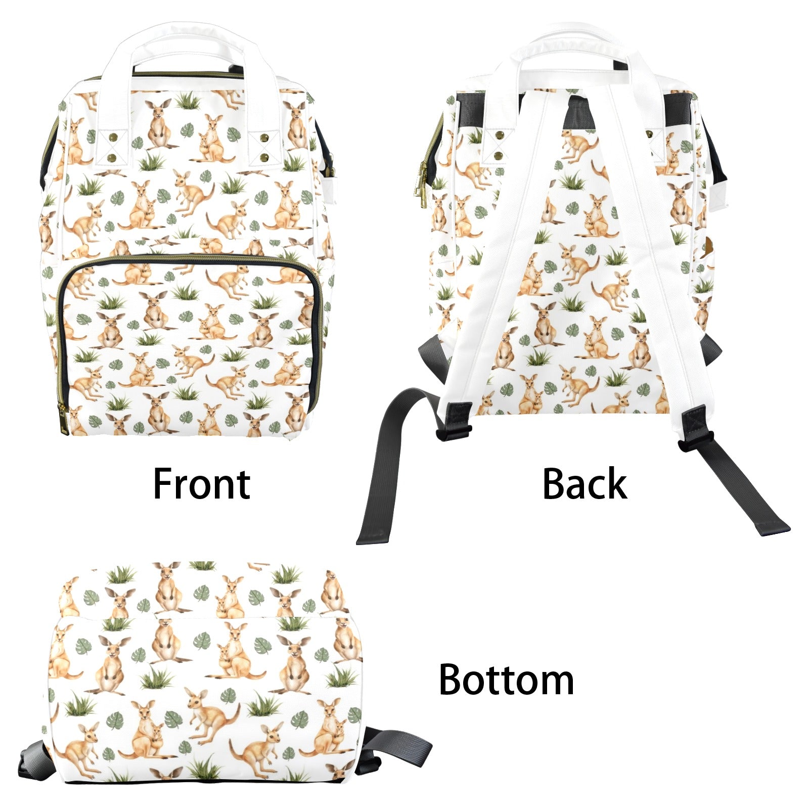 Kangaroos Multi-Function Backpack, Nappy / Diaper Bag Multi-function Backpack, Nappy / Diaper Bag animal Australia Printed Offshore