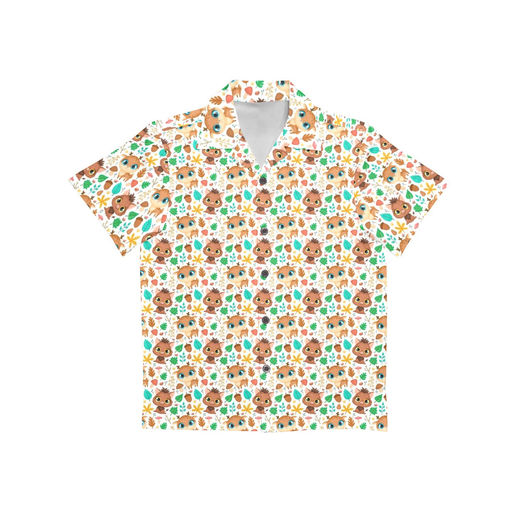 Cute Autumn Creatures - Junior Kids Hawaiian Shirt