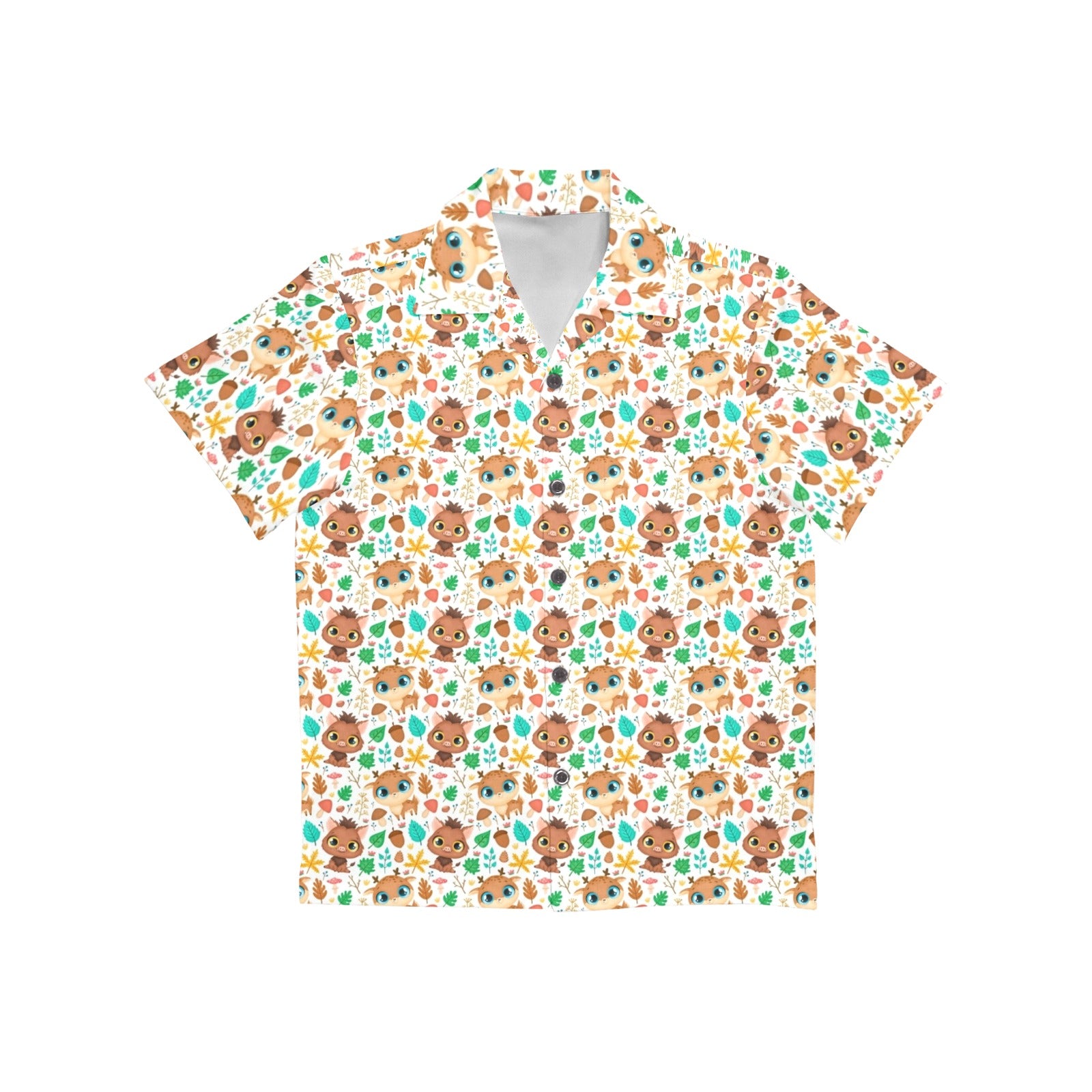 Cute Autumn Creatures - Junior Kids Hawaiian Shirt
