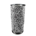 Black And White - 20oz Mobile Tumbler with Lid (Black Lock) One Size 20oz Travel Mug Printed Offshore