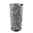 Black And White - 20oz Mobile Tumbler with Lid (Black Lock) One Size 20oz Travel Mug Printed Offshore