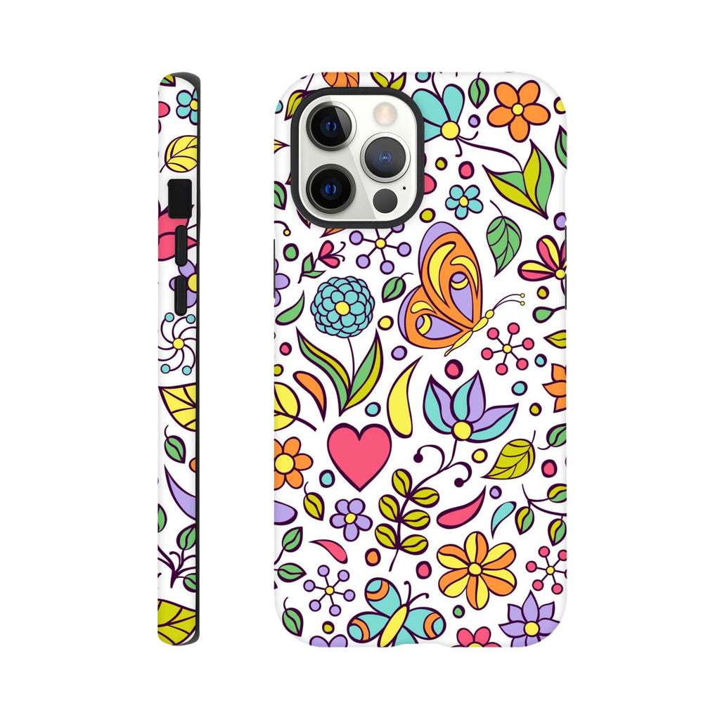 Quirky Butterfly Flowers - Apple iPhone Tough case iPhone 12 Pro Max iPhone Tough Case animal Globally Fulfilled