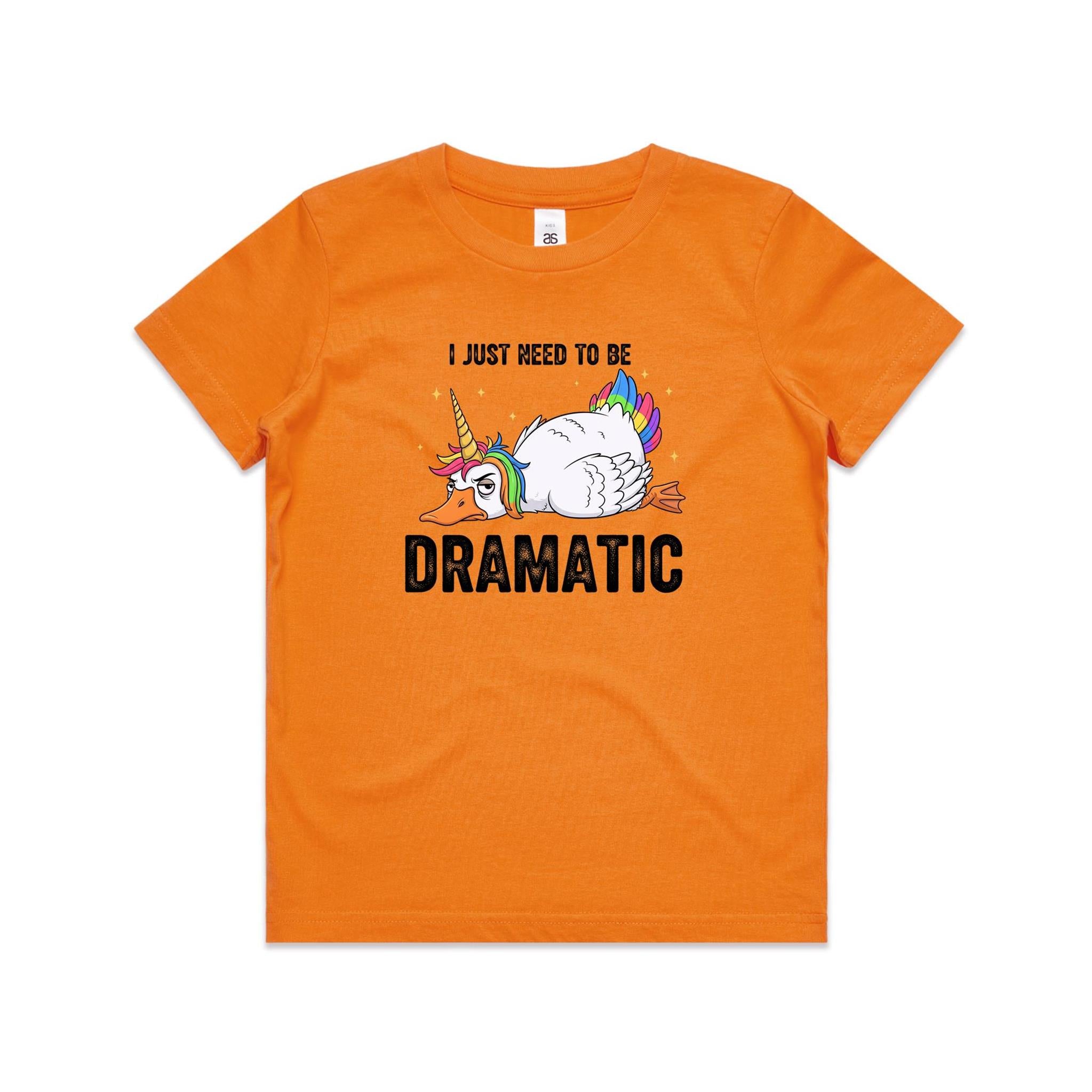 Dramatic Unicorn Goose Kid's AS Colour T-shirt Orange Kids Youth T-shirt animal Printed In Australia