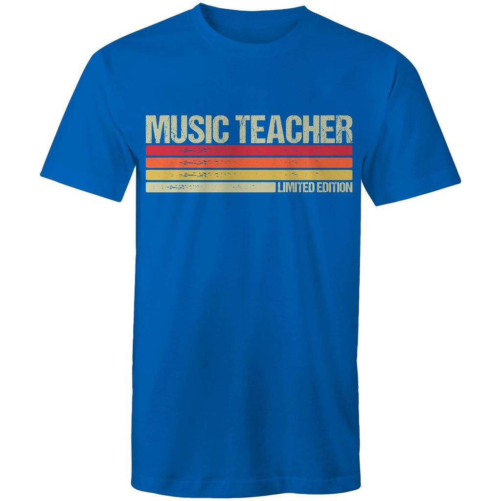 Music Teacher, Limited Edition - Mens T-Shirt Bright Royal Mens T-shirt Music Printed In Australia Teacher