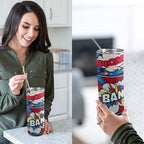 Comic Book 20oz Tall Skinny Tumbler with Lid and Straw