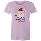 Santa's Favourite - Womens T-shirt Lavender Womens Christmas T-shirt Christmas Printed In Australia