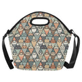 Diamond Cat Pattern Neoprene Lunch Bag/Large (Model 1669) One Size Neoprene Lunch Bag animal Printed Offshore