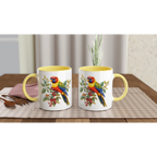 Lorikeet, Australian Birds - 11oz Ceramic Mug With Colour Inside Colour 11oz Mug animal Globally Fulfilled