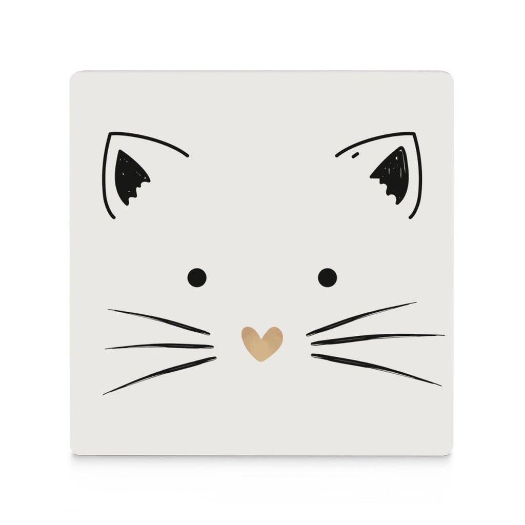 Cat With Gold Heart - Ceramic Coasters (Square) Ceramic Coasters animal Printed Offshore
