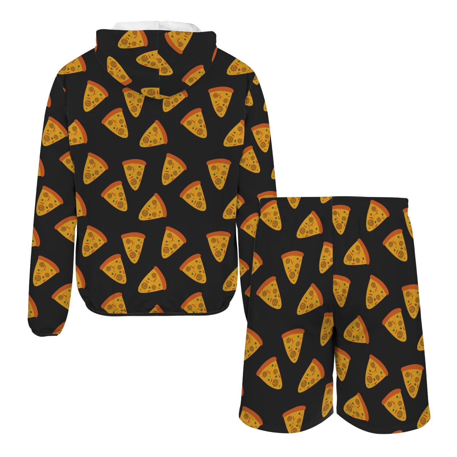 Pizzas Men's Lightweight Sun Hoodie & Shorts Set Men's Lightweight Sun Hoodie & Shorts Food Printed Offshore