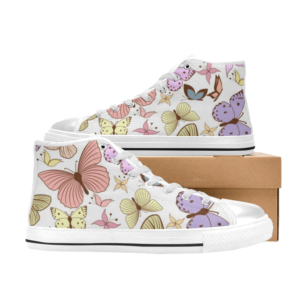 Cartoon Butterfly - Kids High Top Canvas Shoes